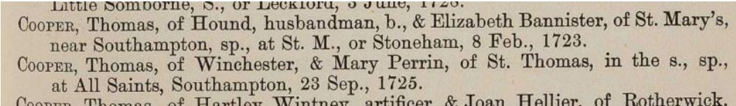 Hampshire Marriage Licences 1689-1837
